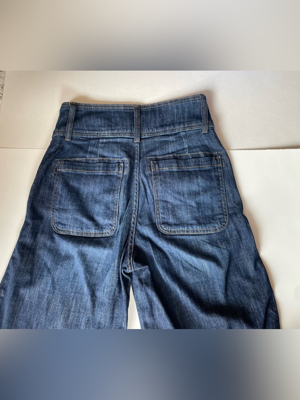 Pilcro by Anthropologie Cotton Dark Wash High-Rise Wide-Leg Denim Jeans - Picture 4 of 9